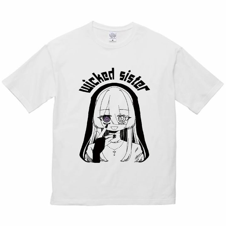 【Wicked sister】いじわるシスターくんTシャツ White