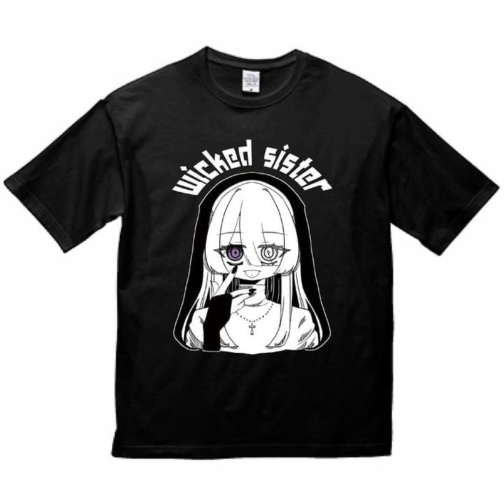 【Wicked sister】いじわるシスターくんTシャツ Black
