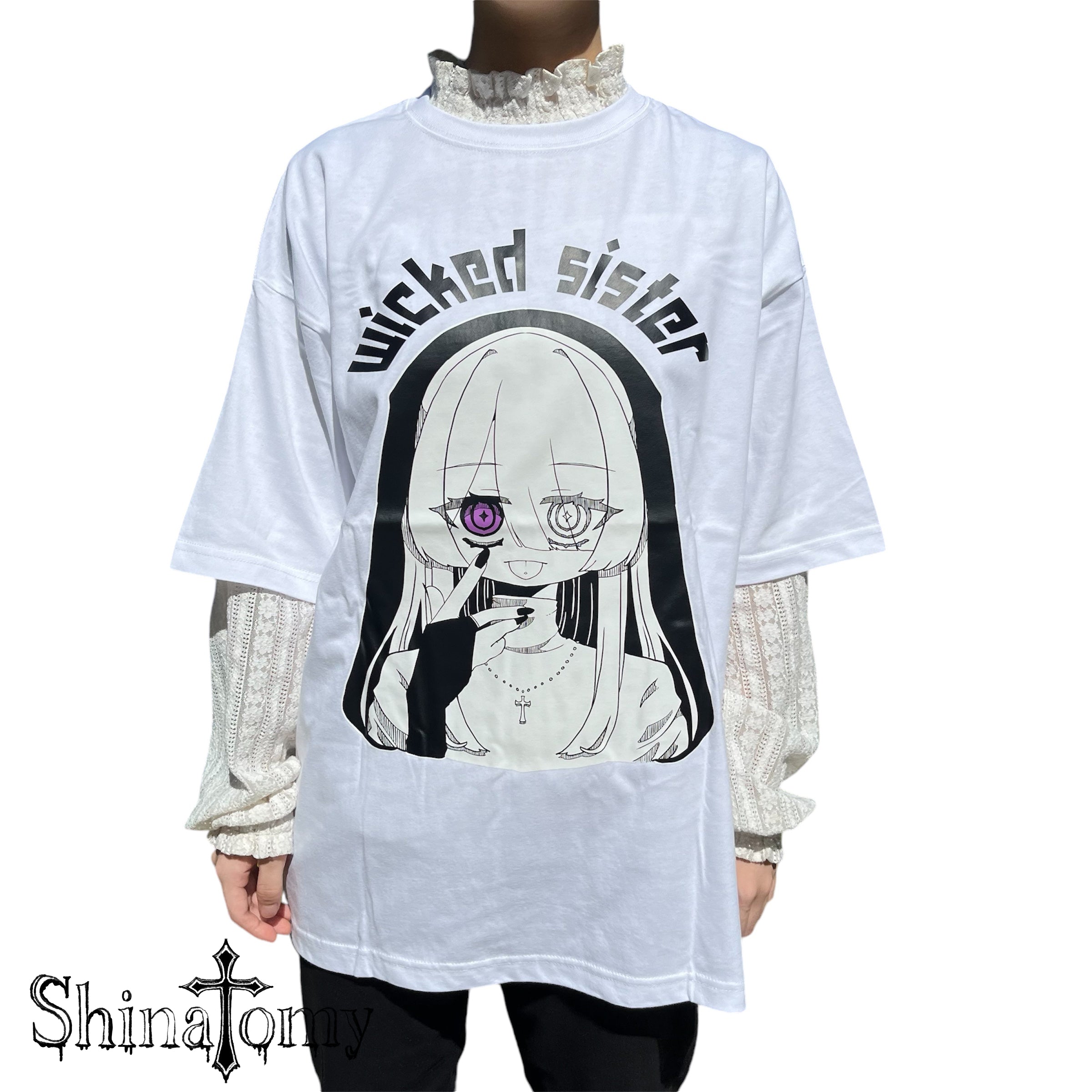 【Wicked sister】いじわるシスターくんTシャツ White