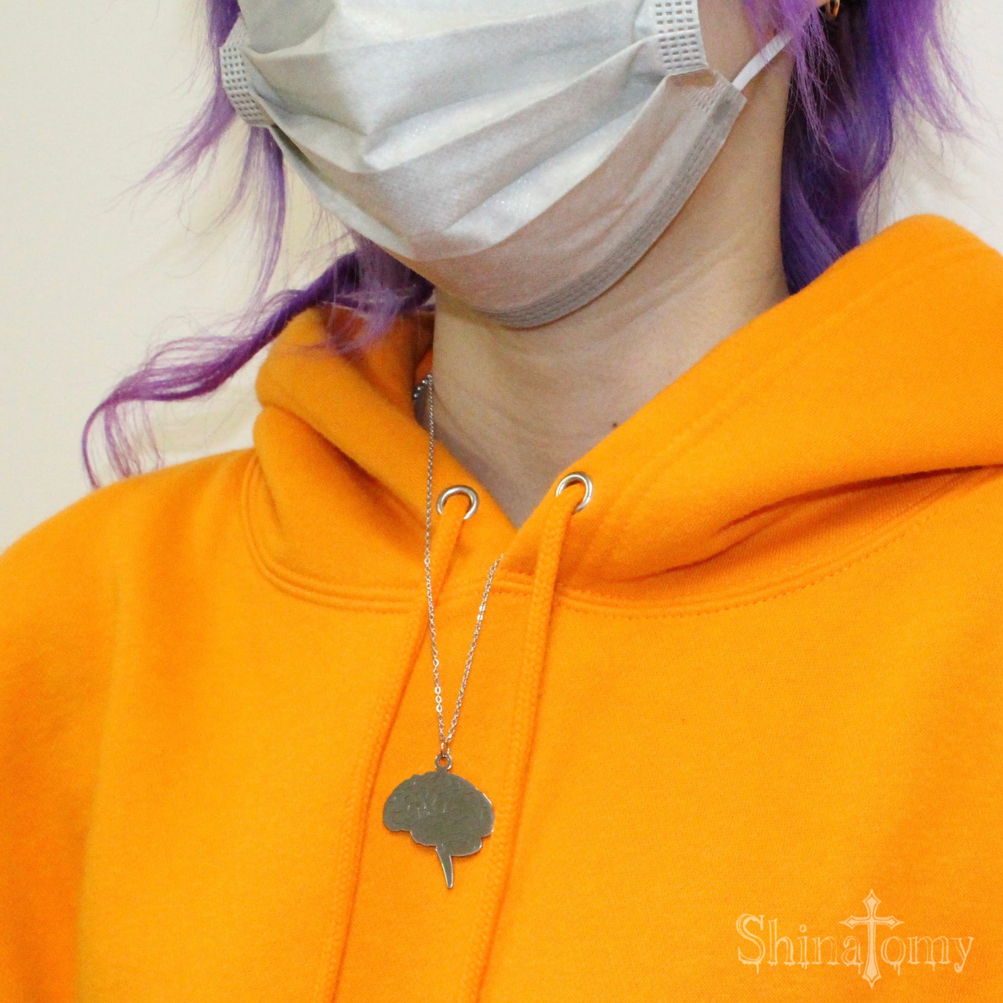 metal brain necklace