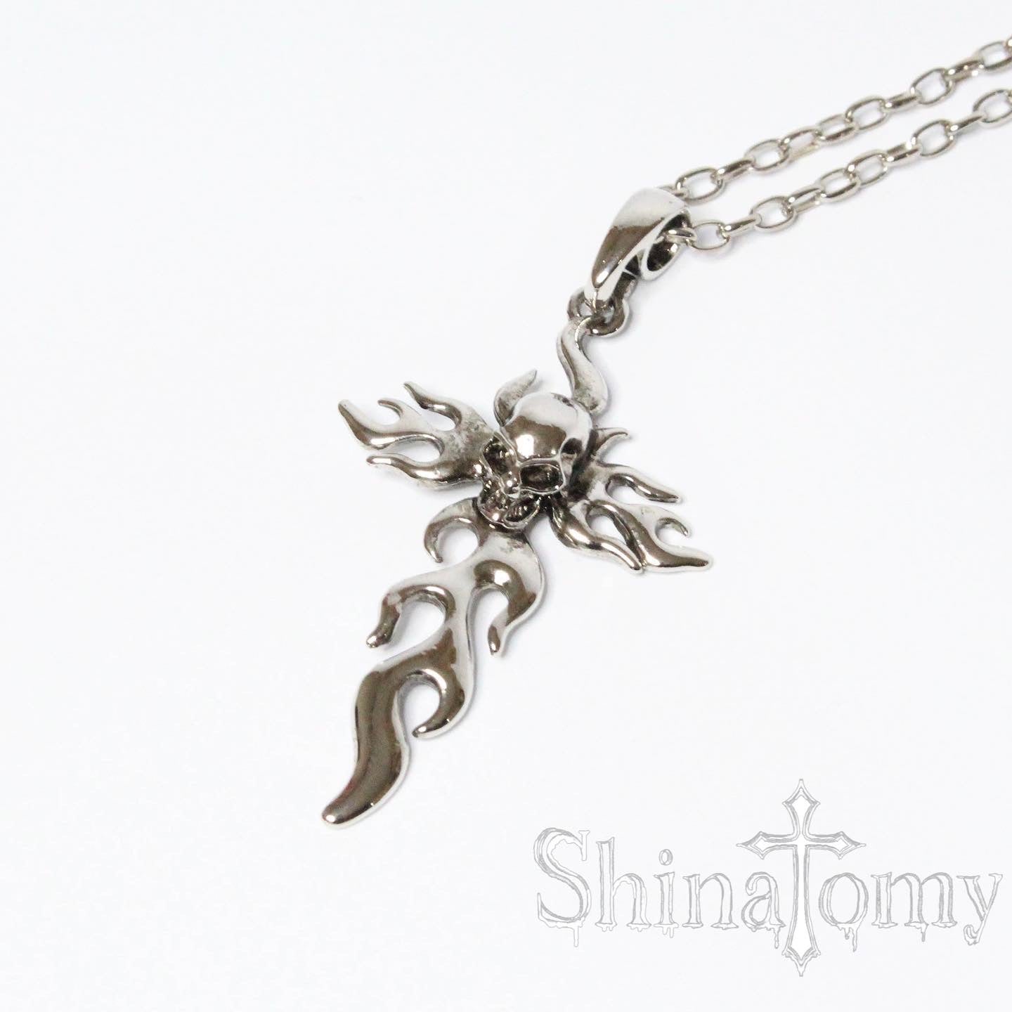 cross skull necklace