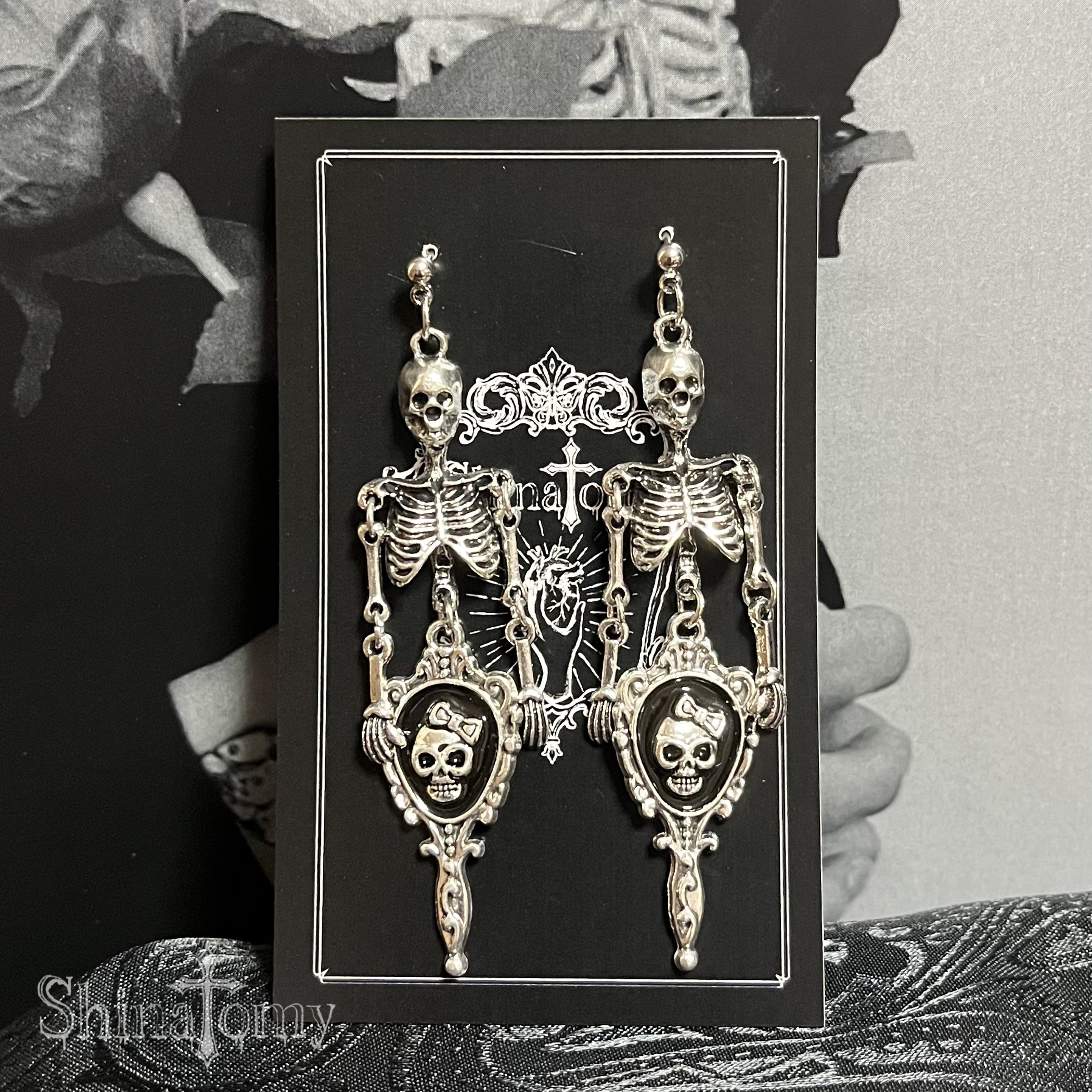 Skull Mirror Earrings