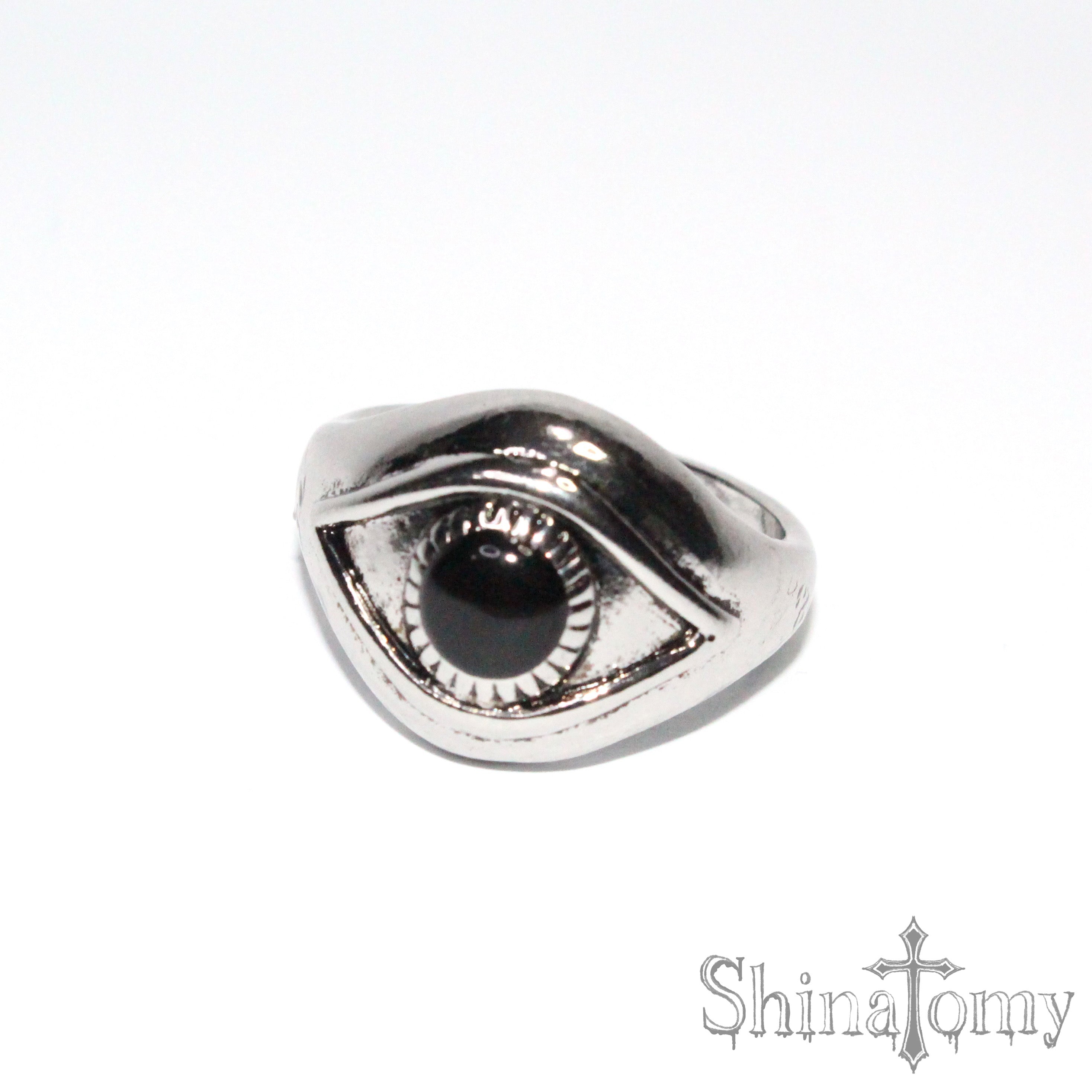 Silver eye ring