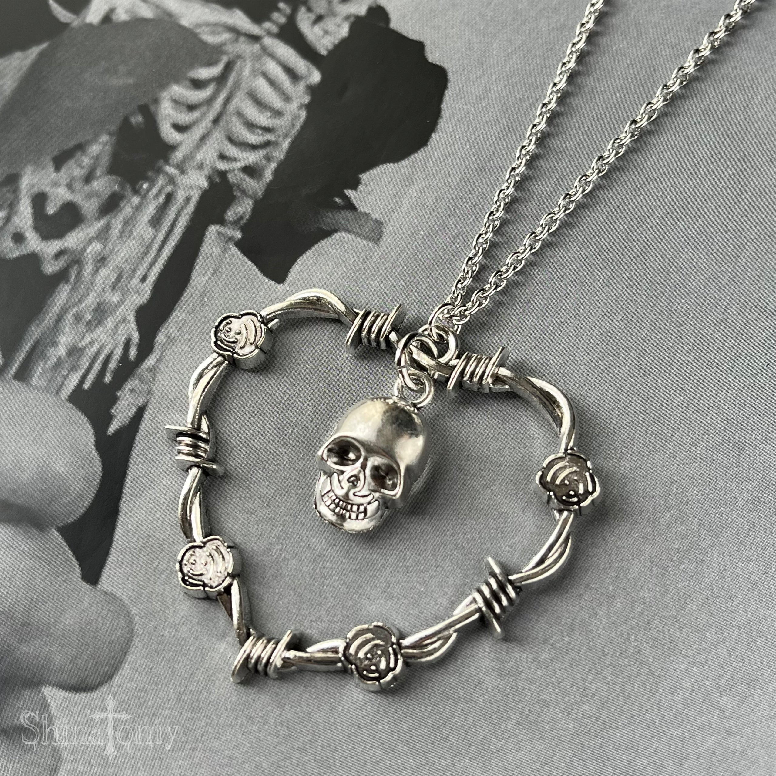 Rose Skull Necklace