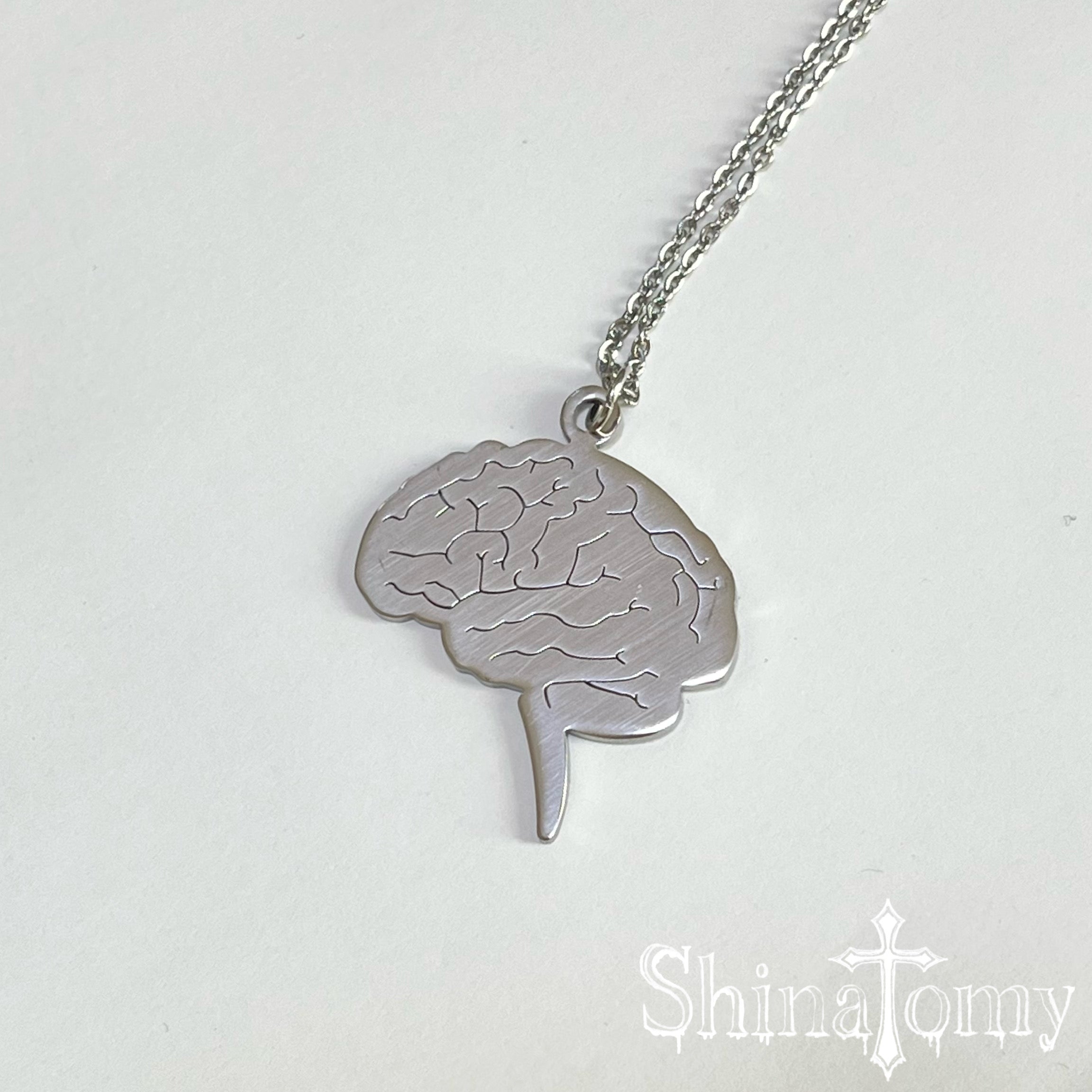 metal brain necklace